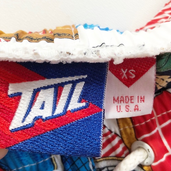 VTG 80s 90s Tail All Over Print Shorts Tennis Theme Racquet Ball Sneaker Net - Picture 6 of 8